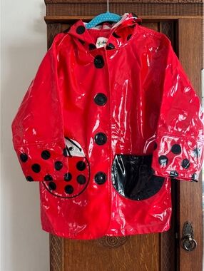 Kidorable Ladybug Raincoat Red Polka Dot Waterproof Size 4/5X